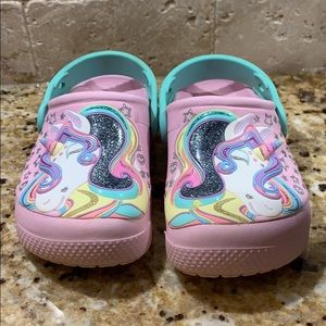 Unicorn crocs size 9